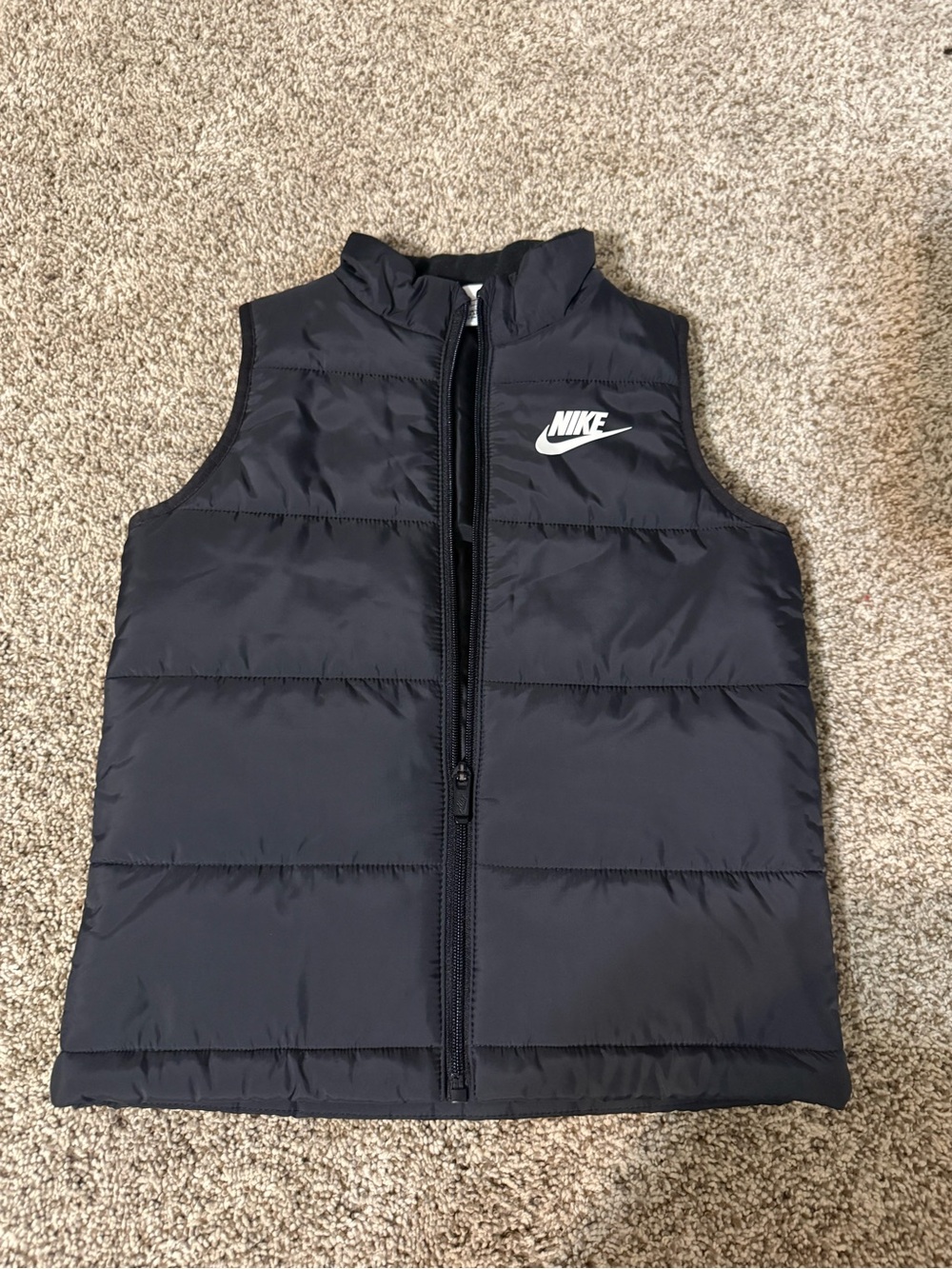 Nike Black Quilted Vest with White Logo